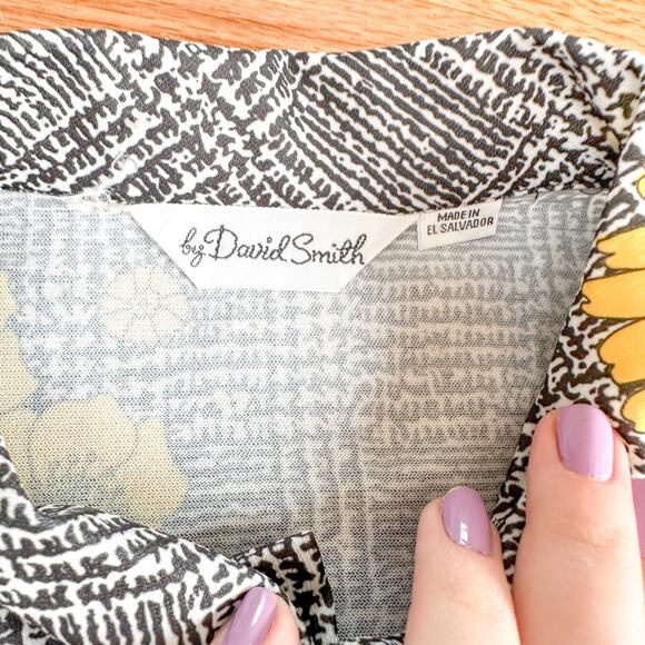 Vintage 1970s By David Smith Blouse and Skirt Sunflower Two Piece Outfit - Picture 4 of 8